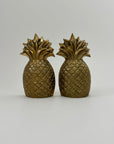 Rosenthal Netter Brass Pineapple Bookends – 8” Tall Vintage Mid Century Hollywood Regency Decor