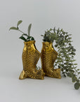 Vintage Brass Fish Vases-A Pair