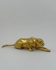 Vintage Brass Crouching Jaguar