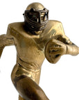 Vintage Brass Running American Football Player