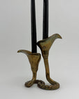Vintage Brass Tulip Candlestick Holders-A Pair