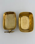 Vintage Brass Goat Trinket Dish With Enameled Etchings
