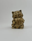 Vintage Brass Cat Coin Bank – Mid-Century Whimsical Feline Sculpture, Hollywood Regency Decor
