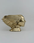 Rare Vintage Dolbi Cashier Brass Woman Head Sculpture – Flowing Hair Bust, 10 lbs