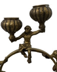 Vintage Brass Monkey Candleholders on Black Marble Bases | Mid-Century Exotic Pair