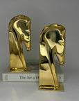 Vintage Brass Horse Head Bookends – Equestrian Mid-Century Set by Kinder Harris