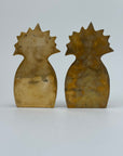 Rosenthal Netter Brass Pineapple Bookends – 8” Tall Vintage Mid Century Hollywood Regency Decor