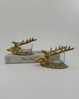 Pair of Vintage Brass Stag Head Candleholders – Luxurious Statement Décor