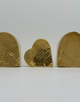 Vintage Brass Hammered Heart Shaped Vases/Planters- A Set of Three by Hosley