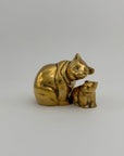 Vintage Brass Mama Bear with Cub- Two Piece Set