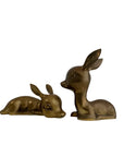 Vintage Brass Resting Deer Pair