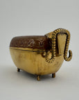 Vintage Brass Goat Trinket Dish With Enameled Etchings