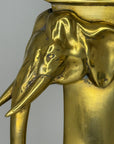 Pair of Heavy Vintage Brass Elephant Vases