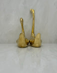 Tall Vintage Brass Swans-A Pair