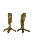 Pair of Vintage Brass Eagle Talon Candlesticks