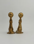 Vintage Brass Seal Bookends with Ball-A Pair