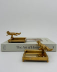 Vintage Brass Fox Trinket Dish-A Pair