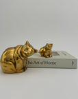 Vintage Brass Mama Bear with Cub- Two Piece Set