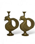 Vintage Brass Bird Candleholders-A Pair
