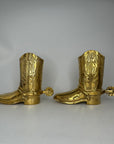 Vintage Brass Cowboy Boots
