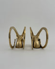Vintage Brass Rams with Curled Horns-A Pair