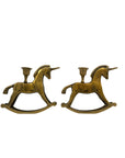 Vintage Brass Unicorn Candleholders-A Pair