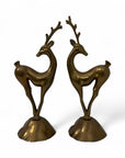Vintage Brass Reindeer Sculptures – Pair