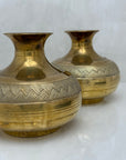 Vintage Brass Vases-A Pair