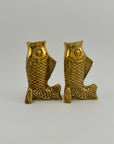 Vintage Brass Fish Vases-A Pair