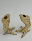 Pair of Vintage Brass Eagle Talon Candlesticks