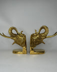 Vintage Brass Large Elephants Bookends-A Pair