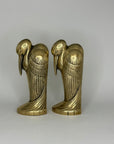 Tall Vintage Brass Pelican Bookends-A Pair
