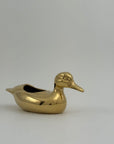 Vintage Brass Duck Stash Pot