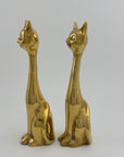 Slim MCM Vintage Brass Cats-A Pair