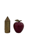 Vintage Apple with Brass Pencil Trinket Holder- A Set