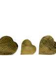 Vintage Brass Hammered Heart Shaped Vases/Planters- A Set of Three by Hosley