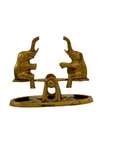Vintage Brass Elephants on Teeter Totter-Baby Nursery Decor