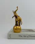 Vintage Brass Circus Elephant on Ball