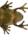 Vintage Brass Frog Figurine – Mid-Century Modern Toad Sculpture | Hollywood Regency Paperweight
