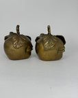Pair of Vintage Brass Anthropomorphic Apple Sculptures