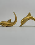 Vintage Brass Playful Dolphins-A Pair