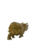 Vintage Brass Rhinoceros – Mid-Century Modern Safari Sculpture | Brass Figurine