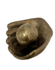 Vintage Brass Baseball Glove and Ball-A Two Piece Set