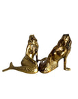 Vintage Brass Mermaid Pair