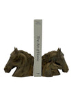 Vintage Brass Horse Head Mother and Foal Bookends-A Pair