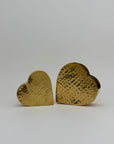 Vintage Brass Hammered Heart Shaped Vases/Planters- A Set of Three by Hosley