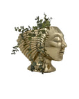 Rare Vintage Dolbi Cashier Brass Woman Head Sculpture – Flowing Hair Bust, 10 lbs
