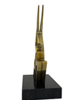 Large and Heavy Vintage Dolbi Cashier Brass Gazelle Sculpture on Marble Base