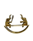 Rare Vintage Brass Figurine of Elephants Enjoying a Tennis Match on a Teeter-Totter
