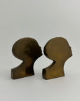 Rare Mid-Century Modern Brass Kissing Profile Sculptures-A Pair